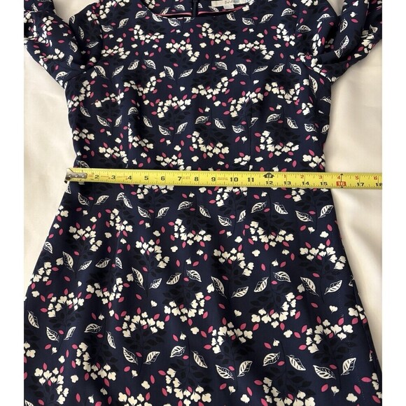 BODEN Delia Sheath Dress Women 6 Petite Navy Floral Bell 1/2 Sleeve Knee Career - Picture 11 of 14